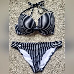 Striped Black and White Bikini